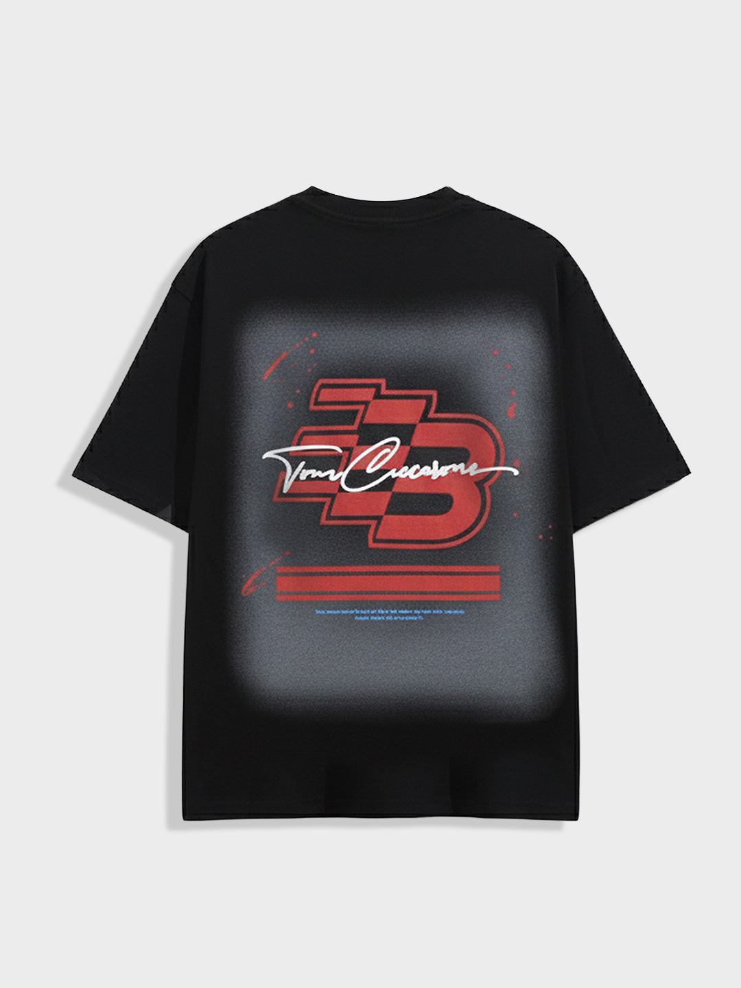 Men's Black Relaxed Fit Embroided 240 GSM Casual T-Shirt