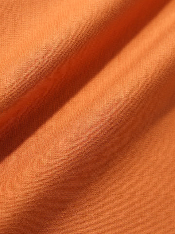 Men's Orange Relaxed Fit Embroided 240 GSM Casual T-Shirt