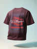 Men's Maroon Relaxed Fit Embroided 240 GSM Casual T-Shirt