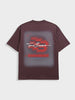 Men's Maroon Relaxed Fit Embroided 240 GSM Casual T-Shirt