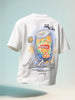 Men's White Relaxed Fit Embroided 240 GSM Casual T-Shirt