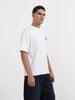 Men's White Relaxed Fit Embroided 240 GSM Casual T-Shirt