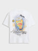 Men's White Relaxed Fit Embroided 240 GSM Casual T-Shirt
