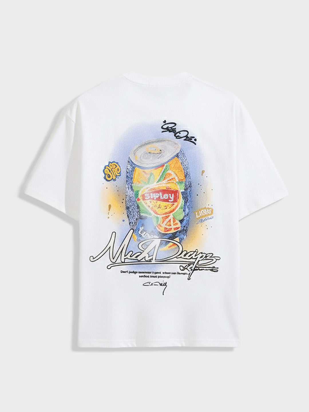 Men's White Relaxed Fit Embroided 240 GSM Casual T-Shirt