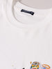 Men's White Relaxed Fit Embroided 240 GSM Casual T-Shirt