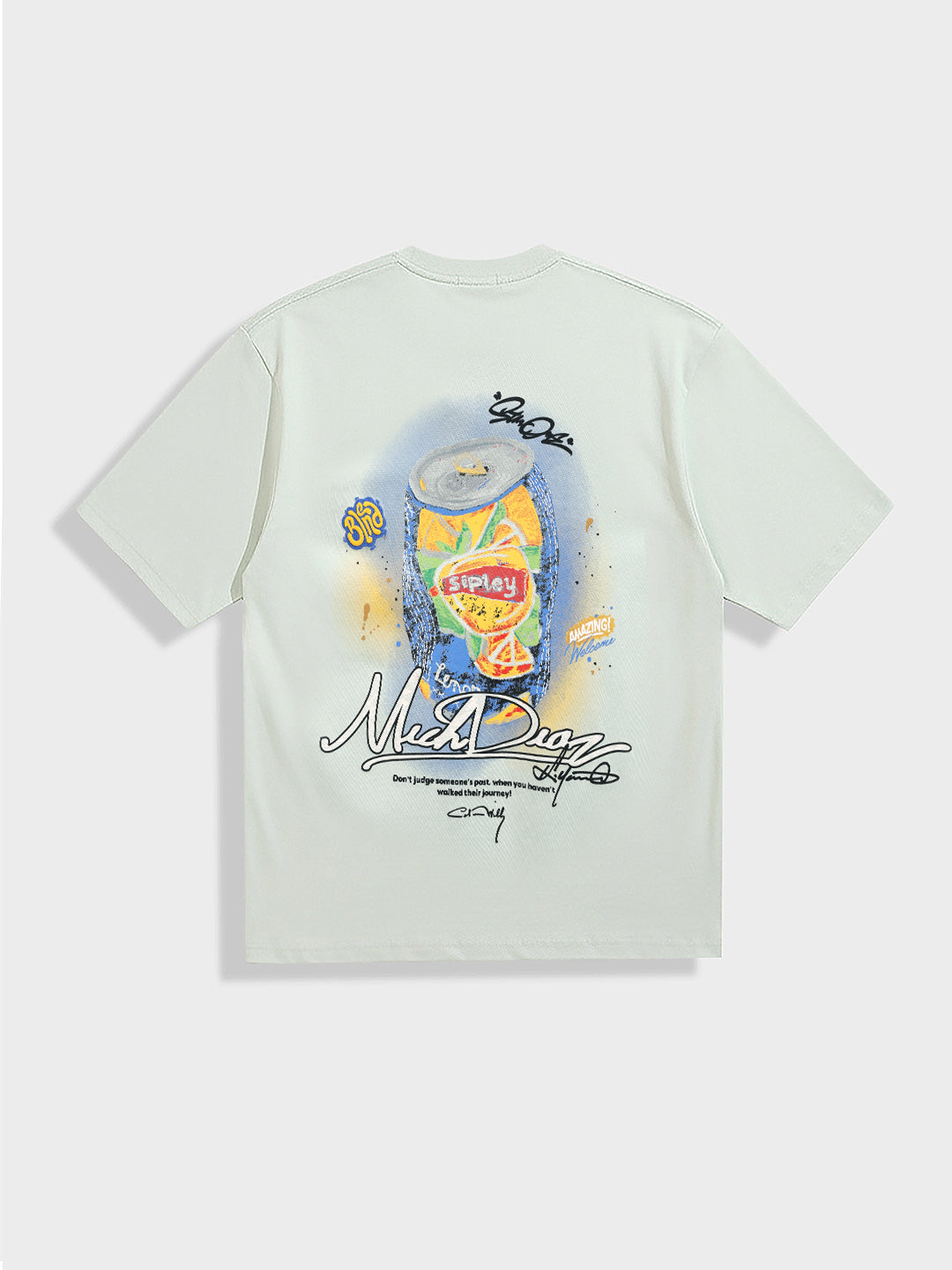 Men's Green Relaxed Fit Embroided 240 GSM Casual T-Shirt