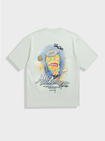 Men's Green Relaxed Fit Embroided 240 GSM Casual T-Shirt