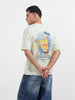 Men's Green Relaxed Fit Embroided 240 GSM Casual T-Shirt