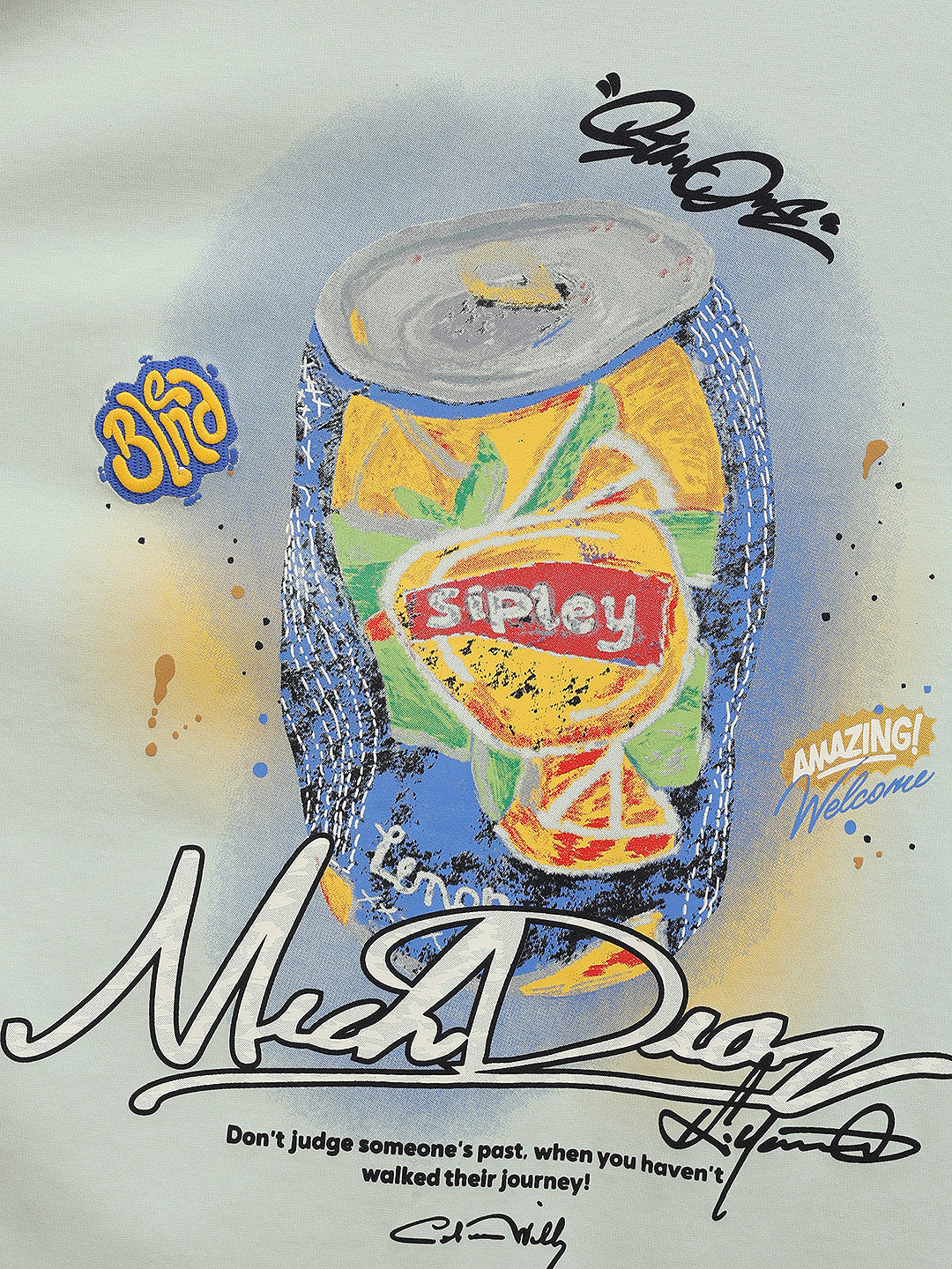 Men's Green Relaxed Fit Embroided 240 GSM Casual T-Shirt