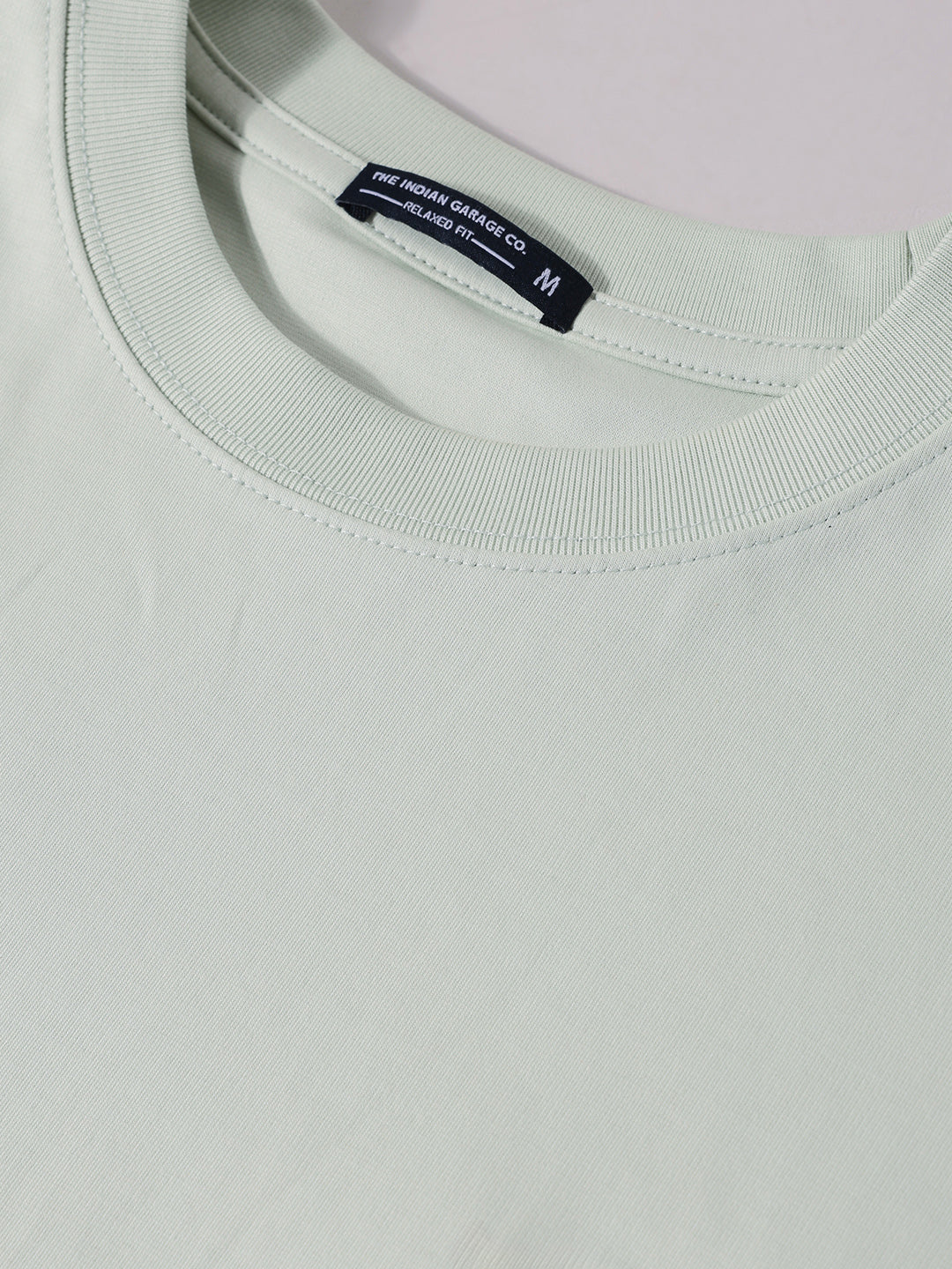 Men's Green Relaxed Fit Embroided 240 GSM Casual T-Shirt