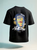 Men's Black Relaxed Fit Embroided 240 GSM Casual T-Shirt