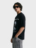 Men's Black Relaxed Fit Graphic Printed 240 GSM Casual T-Shirt