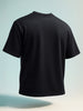 Men's Black Relaxed Fit Graphic Printed 240 GSM Casual T-Shirt
