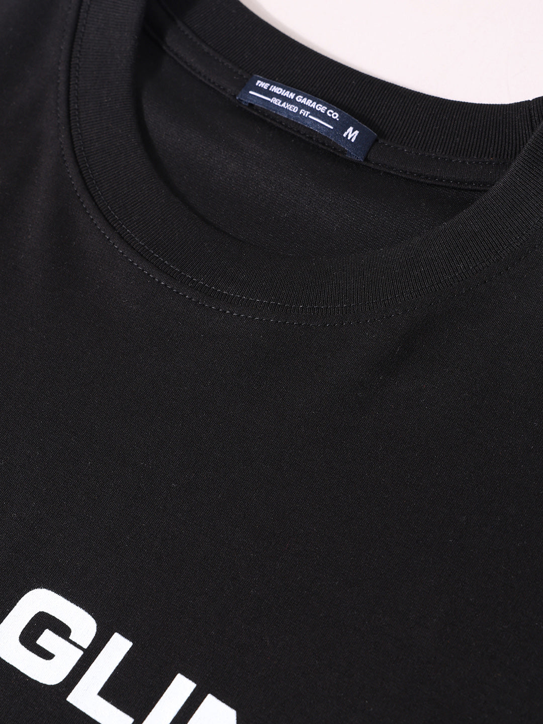 Men's Black Relaxed Fit Graphic Printed 240 GSM Casual T-Shirt