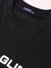 Men's Black Relaxed Fit Graphic Printed 240 GSM Casual T-Shirt