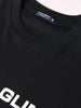 Men's Black Relaxed Fit Graphic Printed 240 GSM Casual T-Shirt