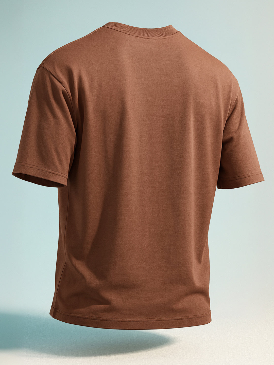 Men's Brown Relaxed Fit Graphic Printed 240 GSM Casual T-Shirt