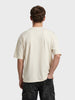 Men's Cream Relaxed Fit Graphic Printed 240 GSM Casual T-Shirt