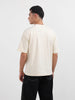 Men's Cream Relaxed Fit Graphic Printed 240 GSM Casual T-Shirt
