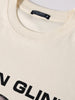 Men's Cream Relaxed Fit Graphic Printed 240 GSM Casual T-Shirt