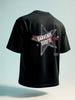 Men's Black Relaxed Fit Graphic Printed 240 GSM Casual T-Shirt