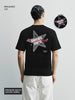 Men's Black Relaxed Fit Graphic Printed 240 GSM Casual T-Shirt
