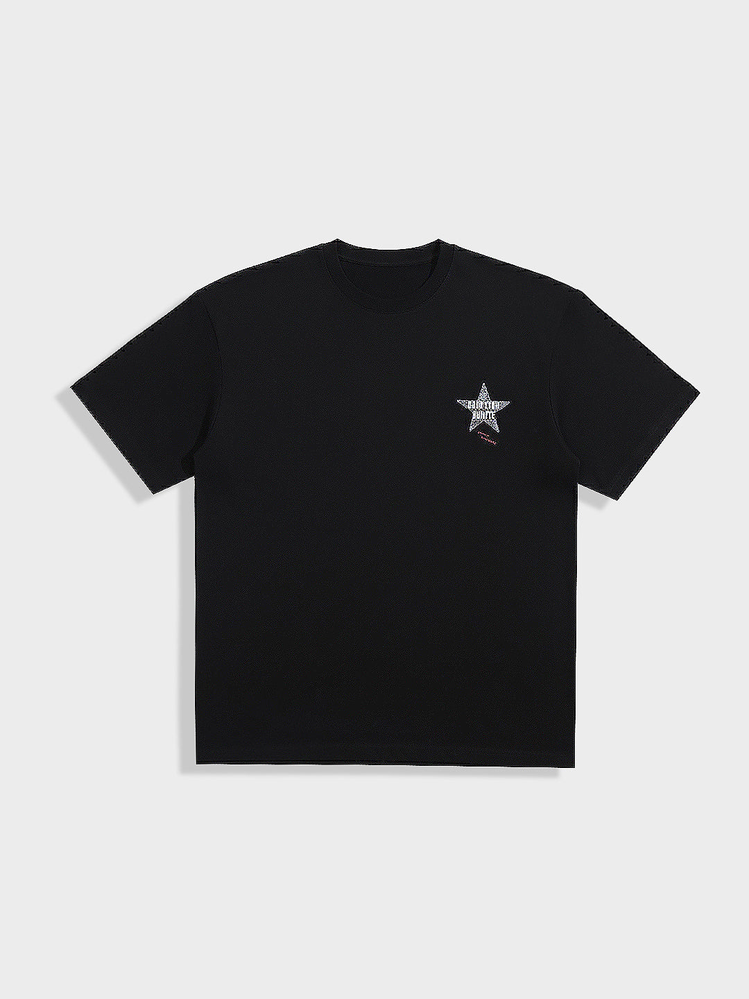 Men's Black Relaxed Fit Graphic Printed 240 GSM Casual T-Shirt