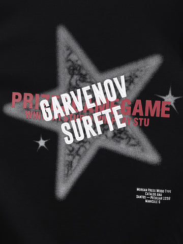 Men's Black Relaxed Fit Graphic Printed 240 GSM Casual T-Shirt