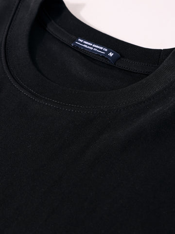 Men's Black Relaxed Fit Graphic Printed 240 GSM Casual T-Shirt