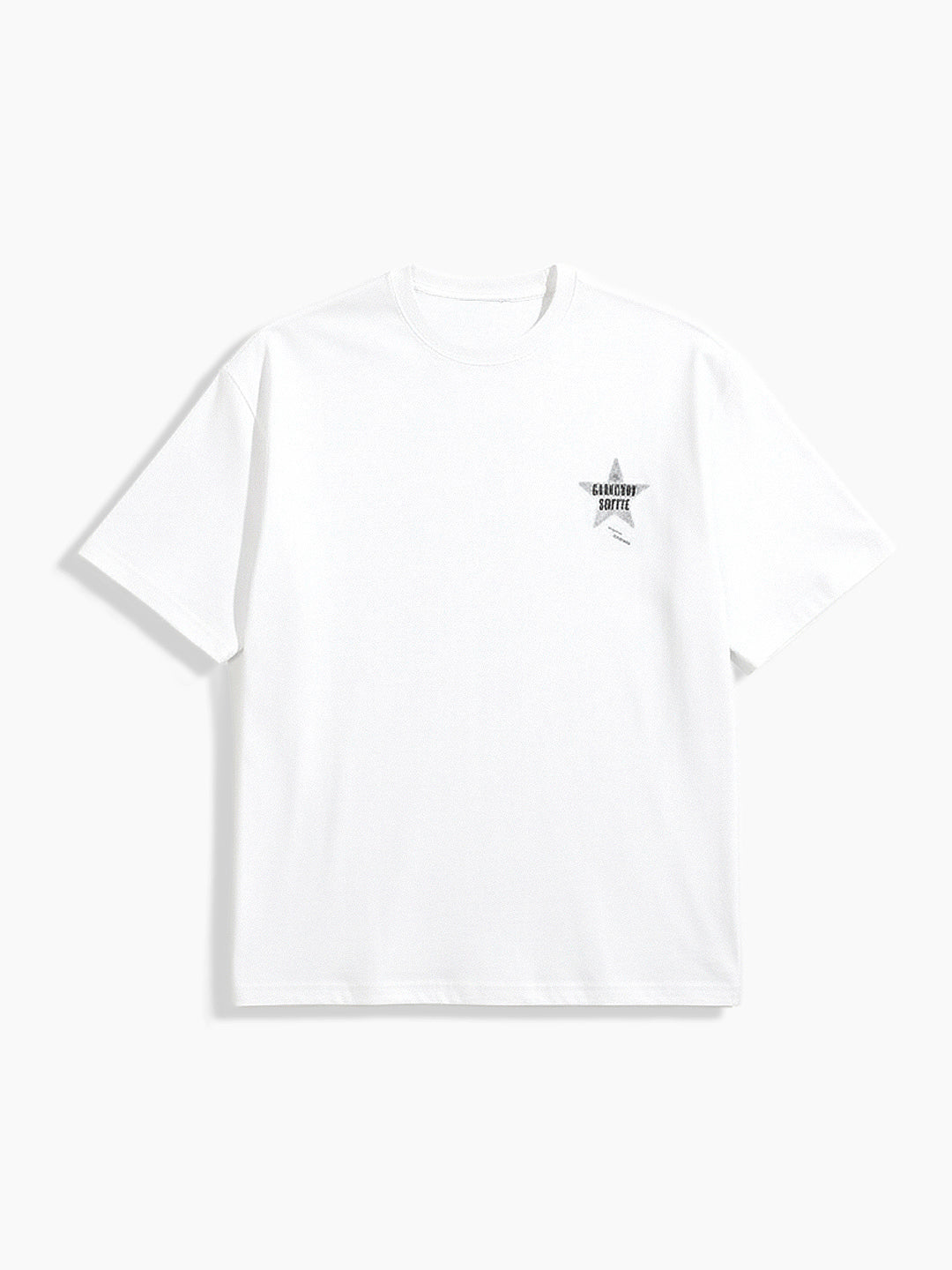 Men's White Relaxed Fit Graphic Printed 240 GSM Casual T-Shirt