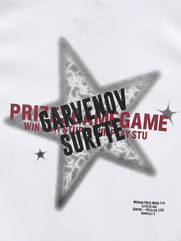 Men's White Relaxed Fit Graphic Printed 240 GSM Casual T-Shirt