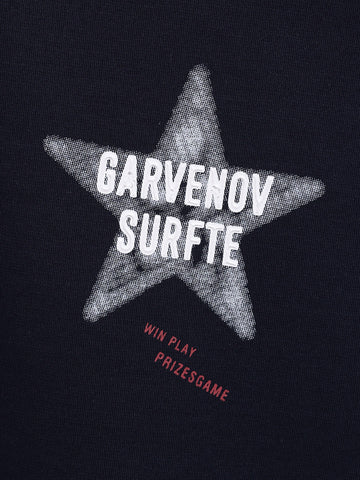 Men's Blue Relaxed Fit Graphic Printed 240 GSM Casual T-Shirt