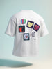 Men's White Relaxed Fit Embroided 240 GSM Casual T-Shirt