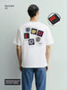 Men's White Relaxed Fit Embroided 240 GSM Casual T-Shirt