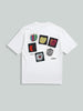 Men's White Relaxed Fit Embroided 240 GSM Casual T-Shirt