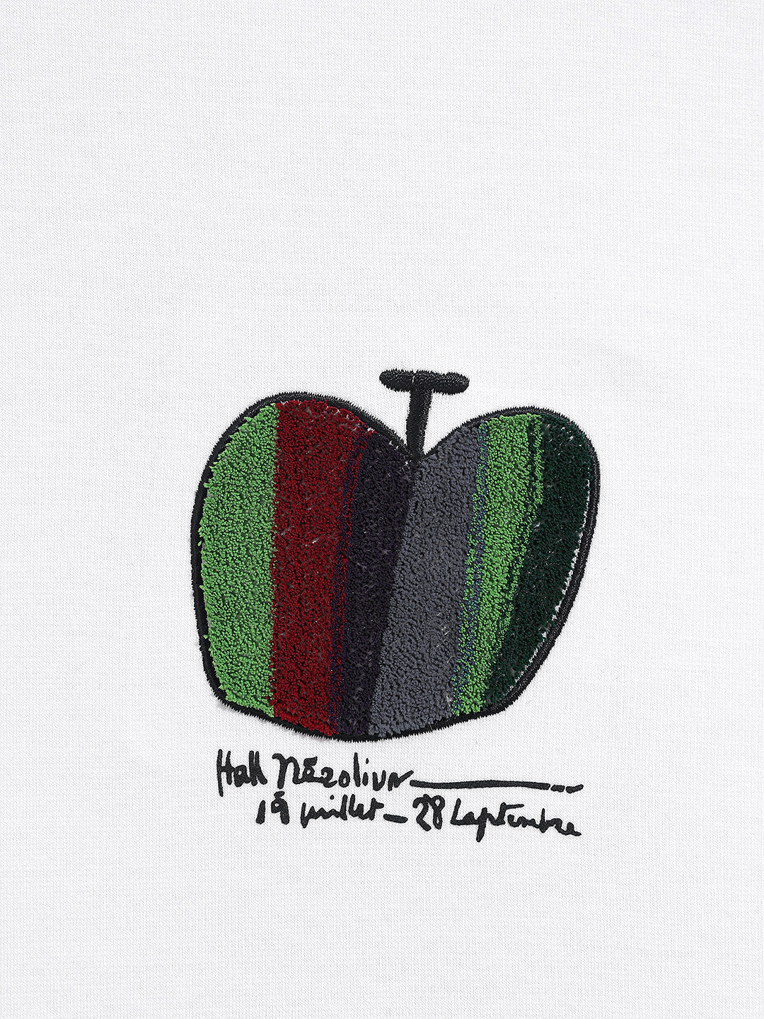 Men's White Relaxed Fit Embroided 240 GSM Casual T-Shirt