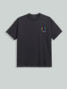 Men's Grey Relaxed Fit Embroided 240 GSM Casual T-Shirt