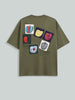 Men's Green Relaxed Fit Embroided 240 GSM Casual T-Shirt