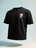 Men's Black Relaxed Fit Embroided 240 GSM Casual T-Shirt