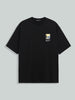 Men's Black Relaxed Fit Embroided 240 GSM Casual T-Shirt