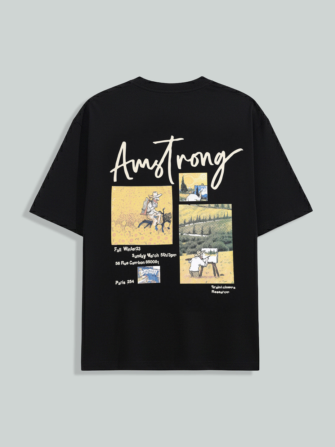 Men's Black Relaxed Fit Embroided 240 GSM Casual T-Shirt