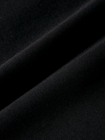 Men's Black Relaxed Fit Embroided 240 GSM Casual T-Shirt