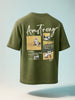 Men's Green Relaxed Fit Embroided 240 GSM Casual T-Shirt