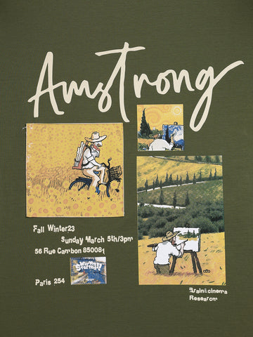 Men's Green Relaxed Fit Embroided 240 GSM Casual T-Shirt