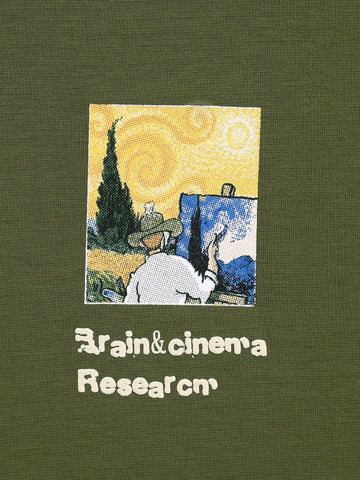 Men's Green Relaxed Fit Embroided 240 GSM Casual T-Shirt