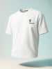 Men's White Relaxed Fit Embroided 240 GSM Casual T-Shirt