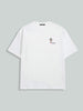 Men's White Relaxed Fit Embroided 240 GSM Casual T-Shirt