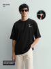 Men's Black Relaxed Fit Embroided 240 GSM Casual T-Shirt