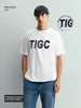 Men's White Relaxed Fit Embroided 240 GSM Casual T-Shirt