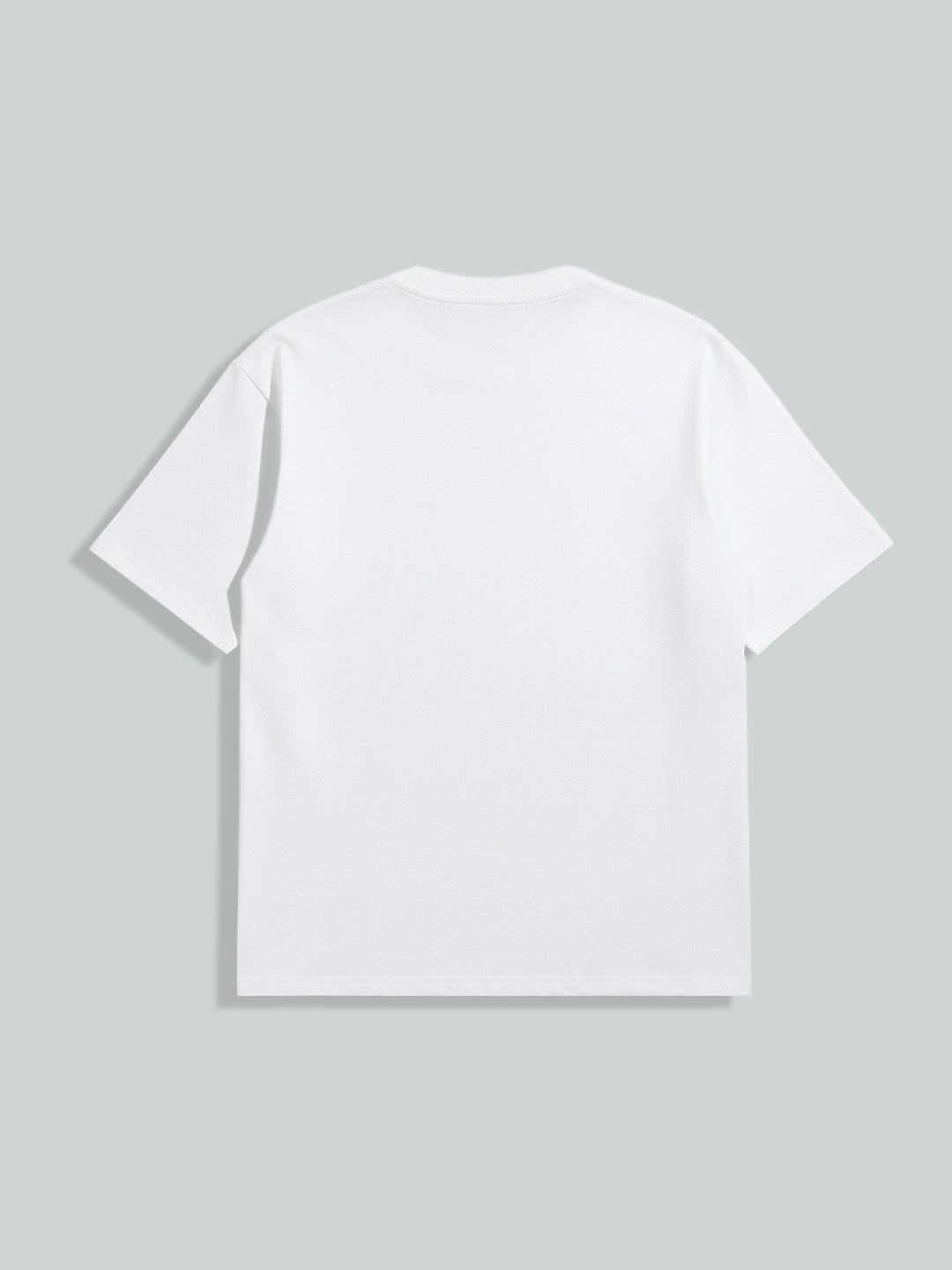 Men's White Relaxed Fit Embroided 240 GSM Casual T-Shirt